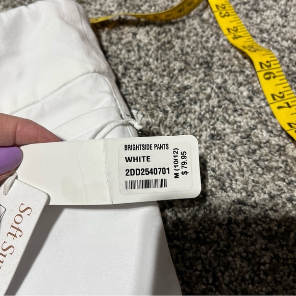 Soft Surroundings Womens Slim/Crop Capri Pants M Pull On Brightside White Note - Picture 10 of 14